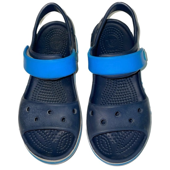 CROCS | Crocband Velcro Sandals Toddler Size 11 / C11 Navy & Royal Blue - Picture 3 of 4